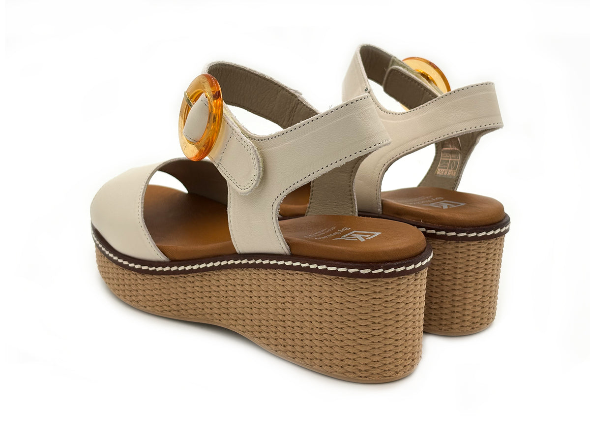 DORKING by FLUCHOS D9450-CA Sandalia piel Beig Cuña Mujer