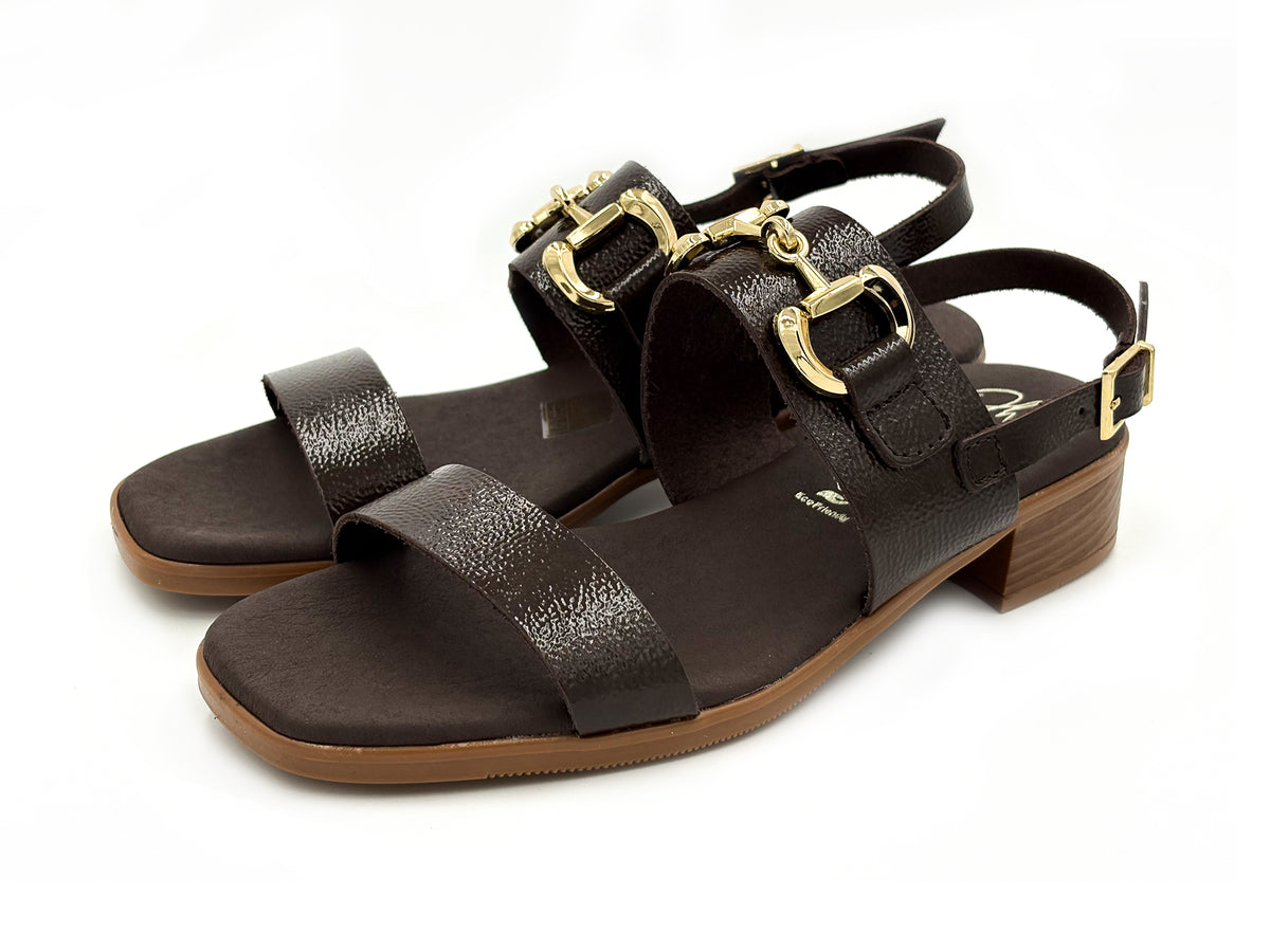 OH MY SANDALS 5873 Sandalia Piel Duna Marrón Hebilla Mujer