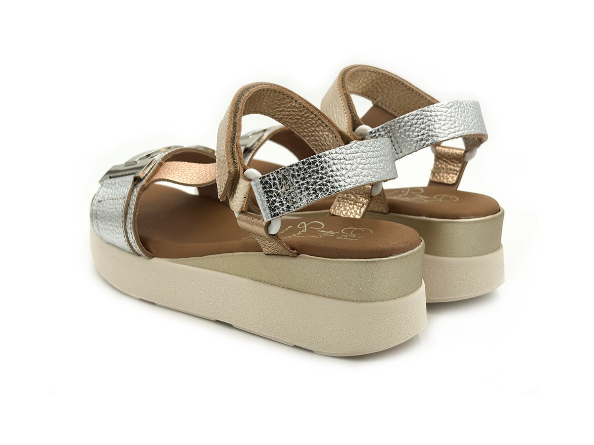 OH MY SANDALS 5961 Sandalia Piel ajustable Champan Mujer