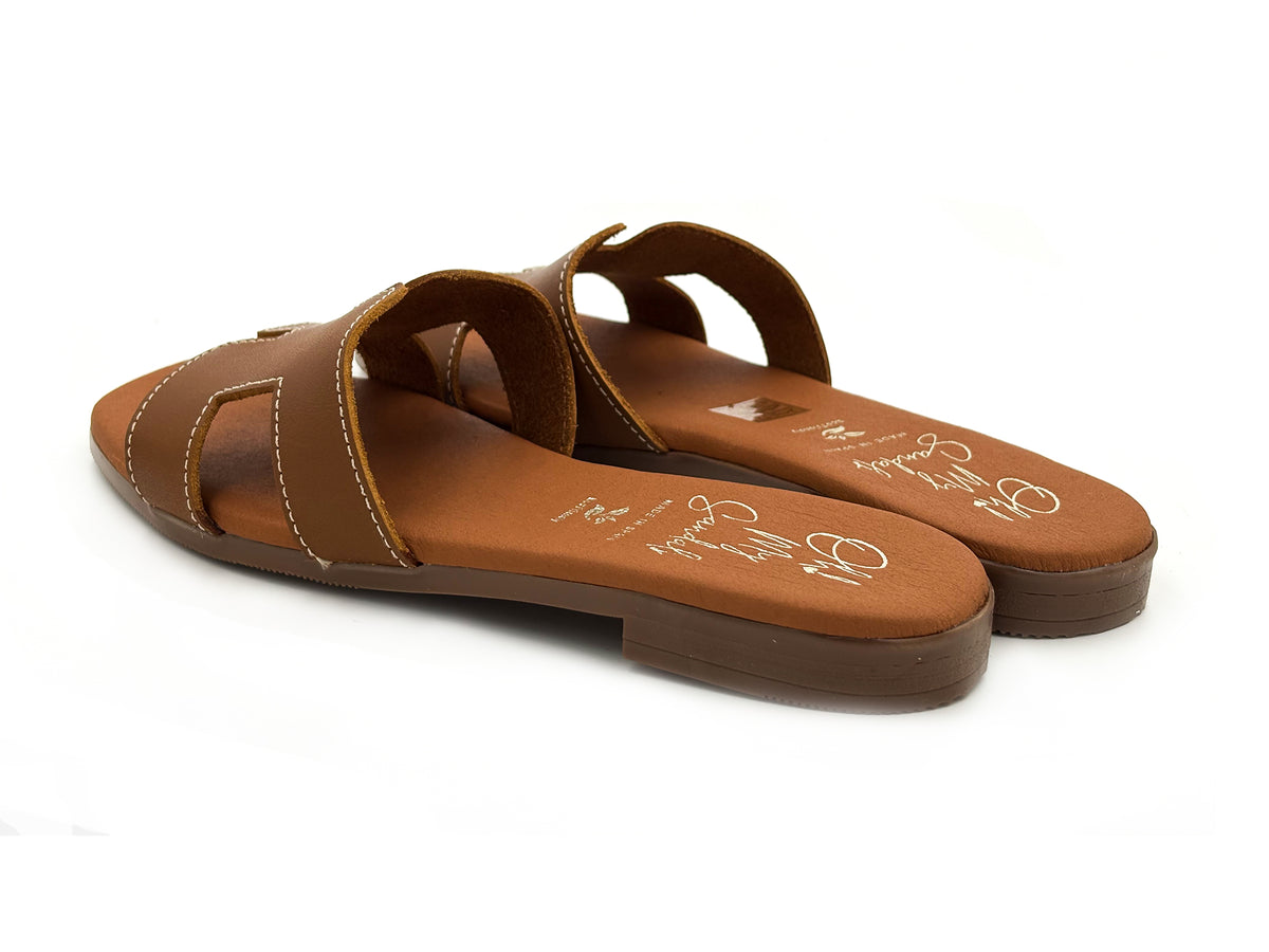 OH MY SANDALS 5810 Zueco Piel Roble Mujer