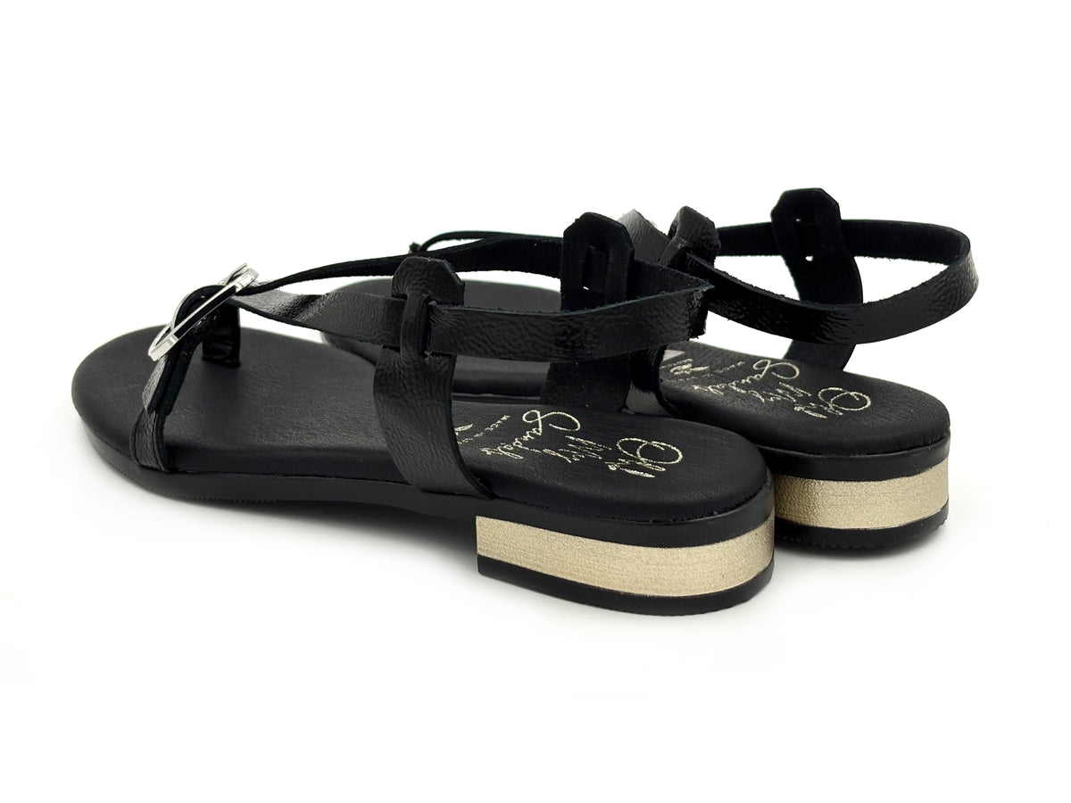 OH MY SANDALS 5865 Sandalia esclava Charol Negro Hebilla Mujr