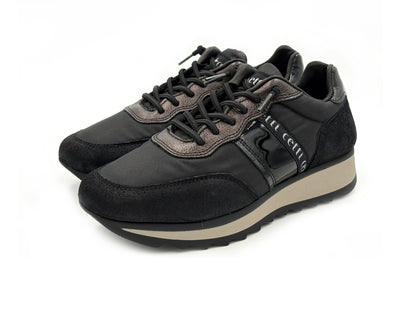 CETTI C-849 Sneakers Metal Mesh Negro cordón elástico Mujer