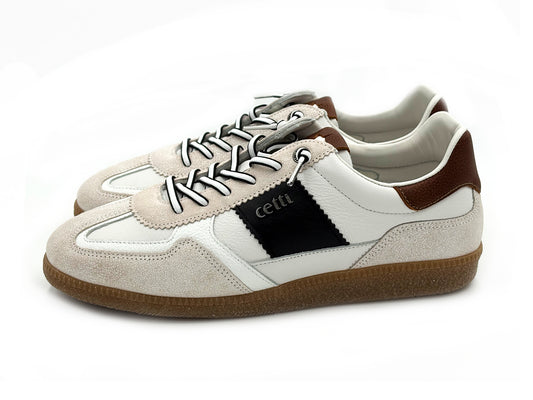 CETTI C-1395 Sneaker Nature Blanco cordón elástico Hombre
