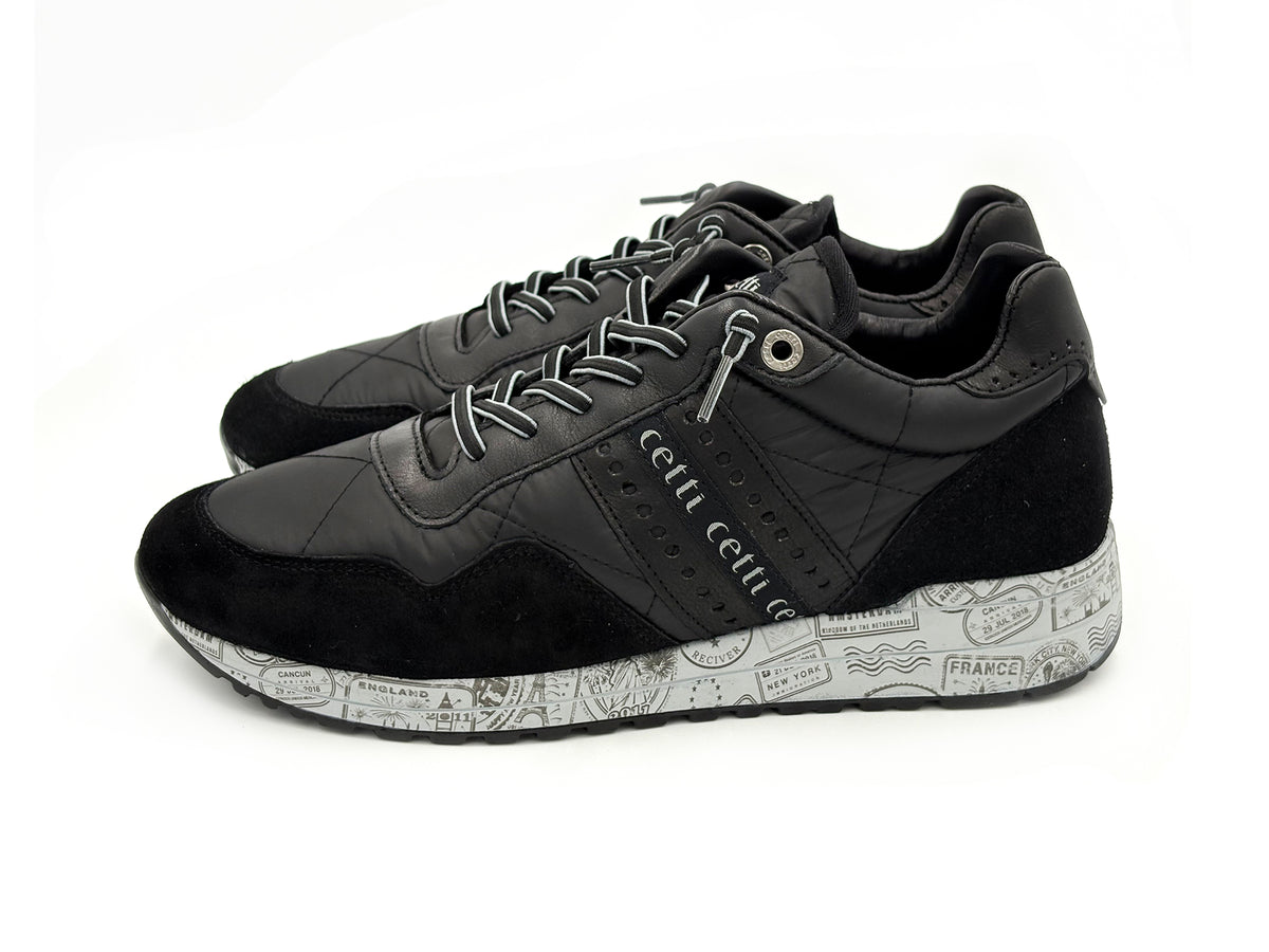 CETTI C-1308 Sneakers Ante Negro cordón elástico Hombre