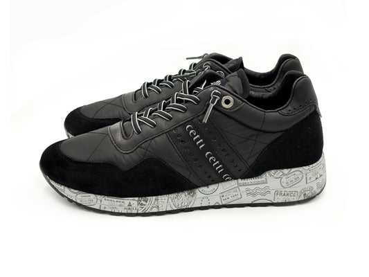 CETTI C-1308 Sneakers Ante Negro cordón elástico Hombre