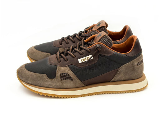 CETTI C-1397 Sneakers Ante Napa Moka cordón elástico Hombre