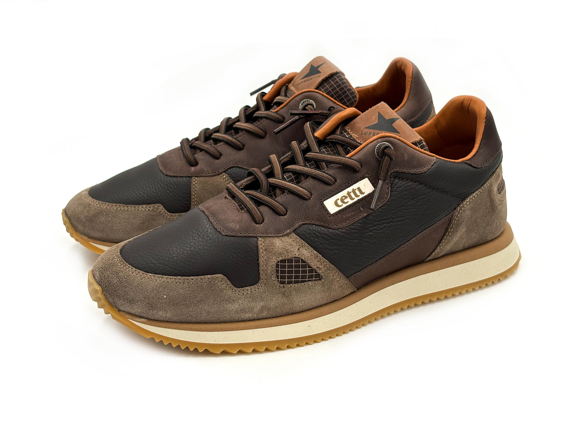 CETTI C-1397 Sneakers Ante Napa Moka cordón elástico Hombre