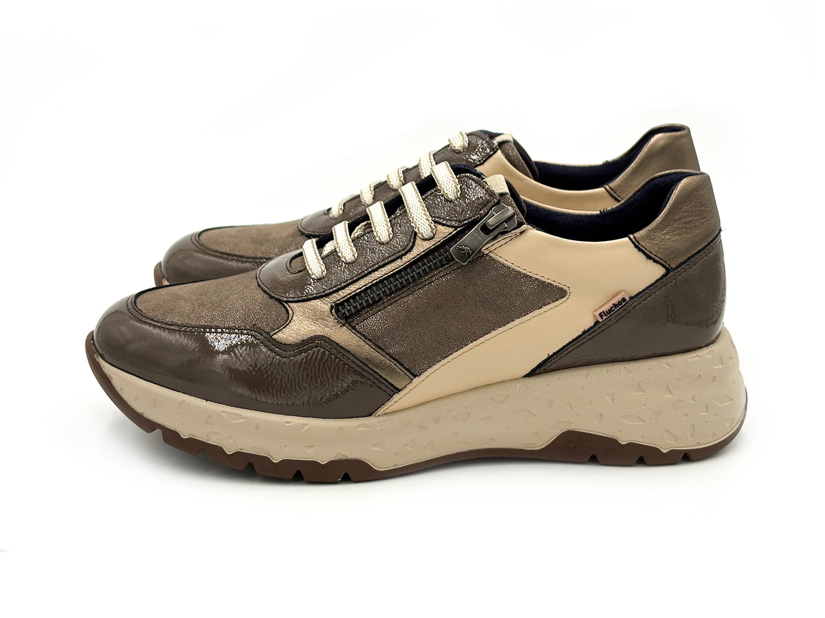 FLUCHOS F2308 Nexus Zapato deportivo corón elástico Taupe Mujer