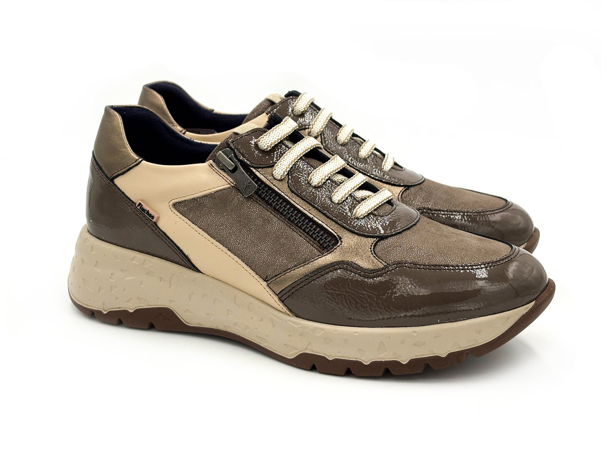 FLUCHOS F2308 Nexus Zapato deportivo corón elástico Taupe Mujer