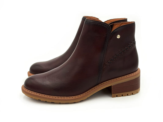 PIKOLINOS W0D-8871 Botín Medina Piel Caoba Tacón 4 Mujer