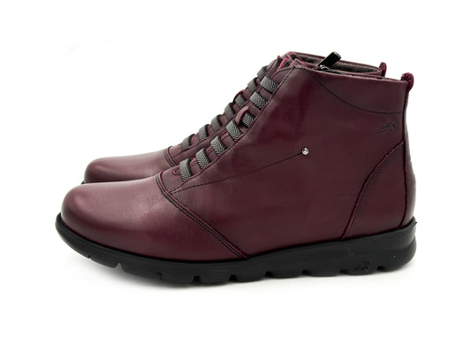 FLUCHOS F0356 Botin Piel Elastico Burdeos MUJER