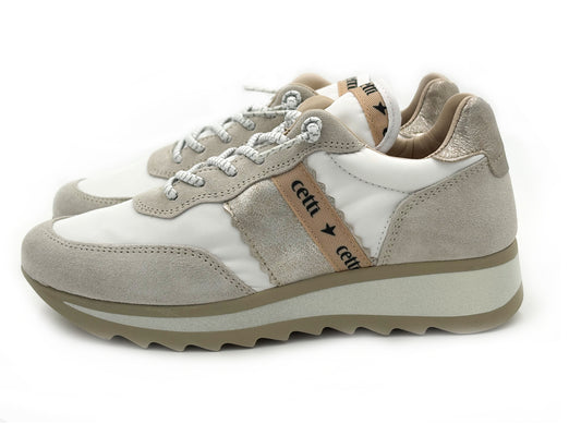 Cetti C-849 Sra Ante-Mesh Sneakers Blanco Mujer
