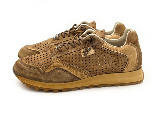 Cetti C-848 Used Tin Cuero Sneaker Troquelada Piel Hombre