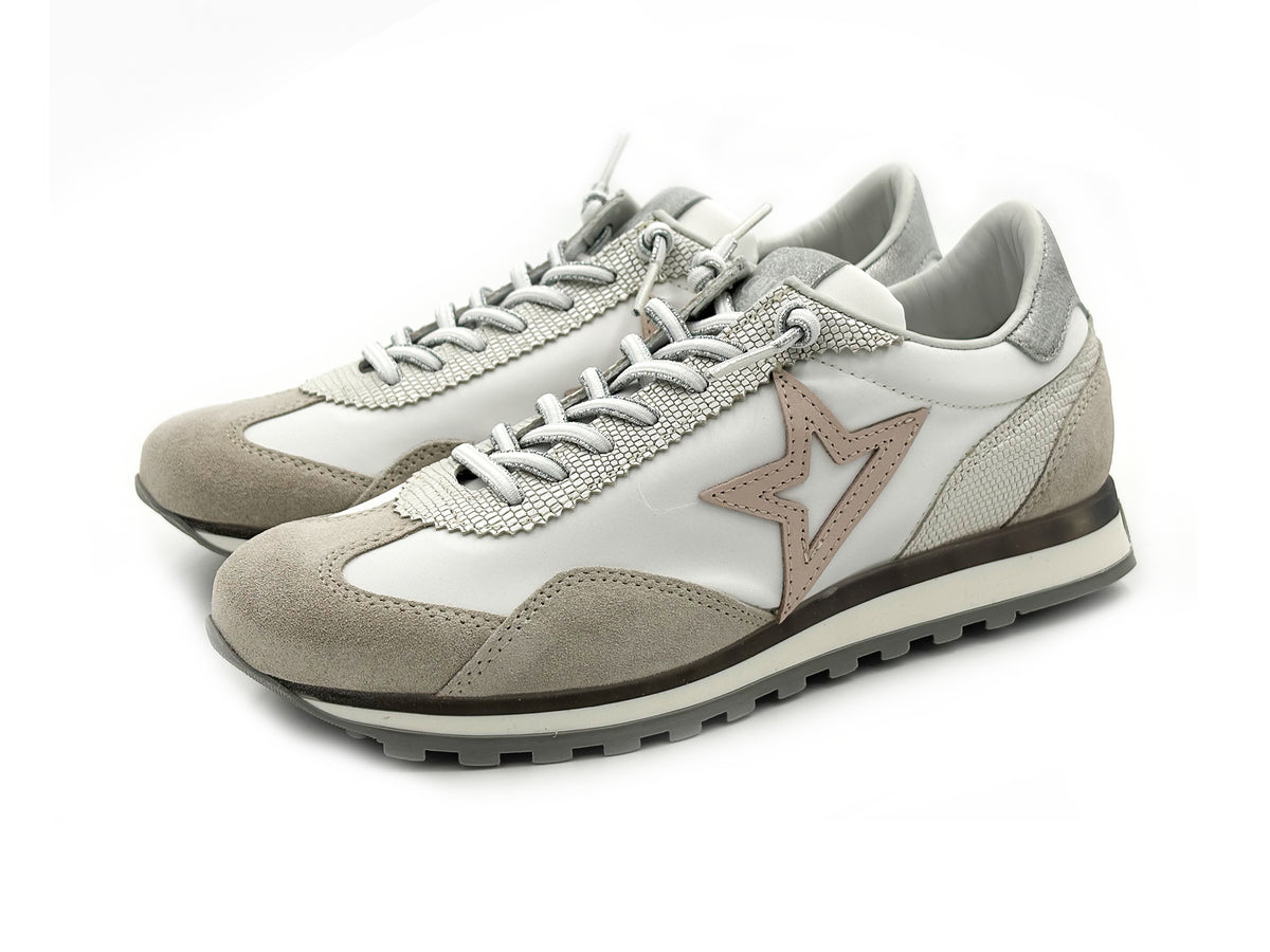Cetti C-1259 SRA Ante-Mesh Blanco Sneaker cordón elastico Mujer