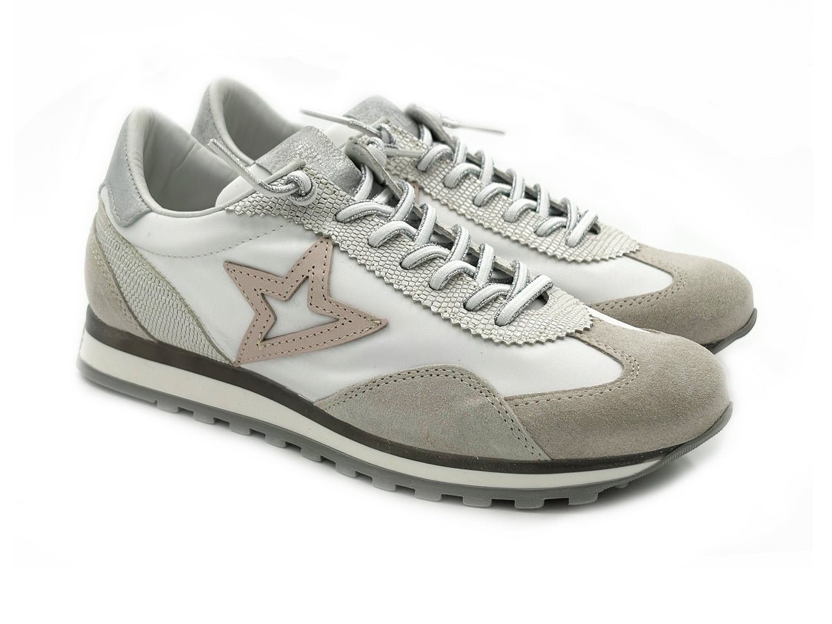Cetti C-1259 SRA Ante-Mesh Blanco Sneaker cordón elastico Mujer
