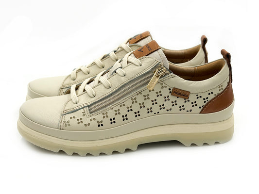 PIKOLINOS W3W-6841C1 Vigo Zapato Cordones Troquel Piel Nata Mujer