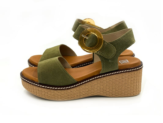 DORKING by FLUCHOS D9450-CA Sandalia piel Serraje Cuña Mujer