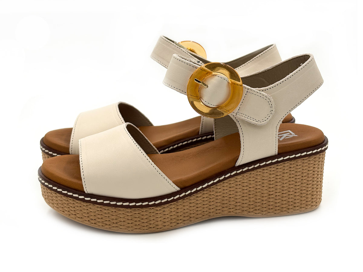 DORKING by FLUCHOS D9450-CA Sandalia piel Beig Cuña Mujer
