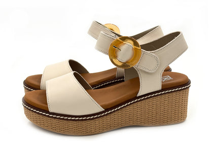 DORKING by FLUCHOS D9450-CA Sandalia piel Beig Cuña Mujer