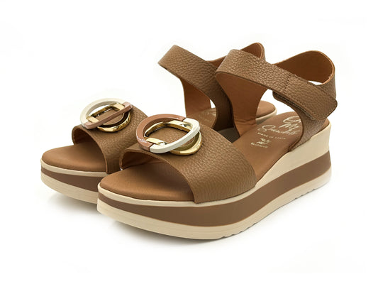 OH MY SANDALS 5974 Sandalia Plataforma Doya Taupe Piel Mujer