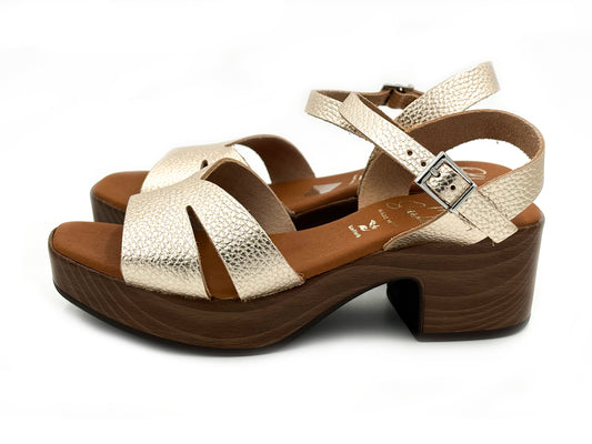 OH MY SANDALS 5921 Sandalia Tacón 5 Piel Doya Champan Mujer