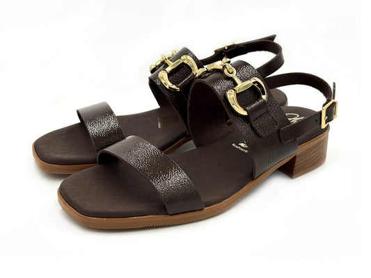 OH MY SANDALS 5873 Sandalia Piel Duna Marrón Hebilla Mujer