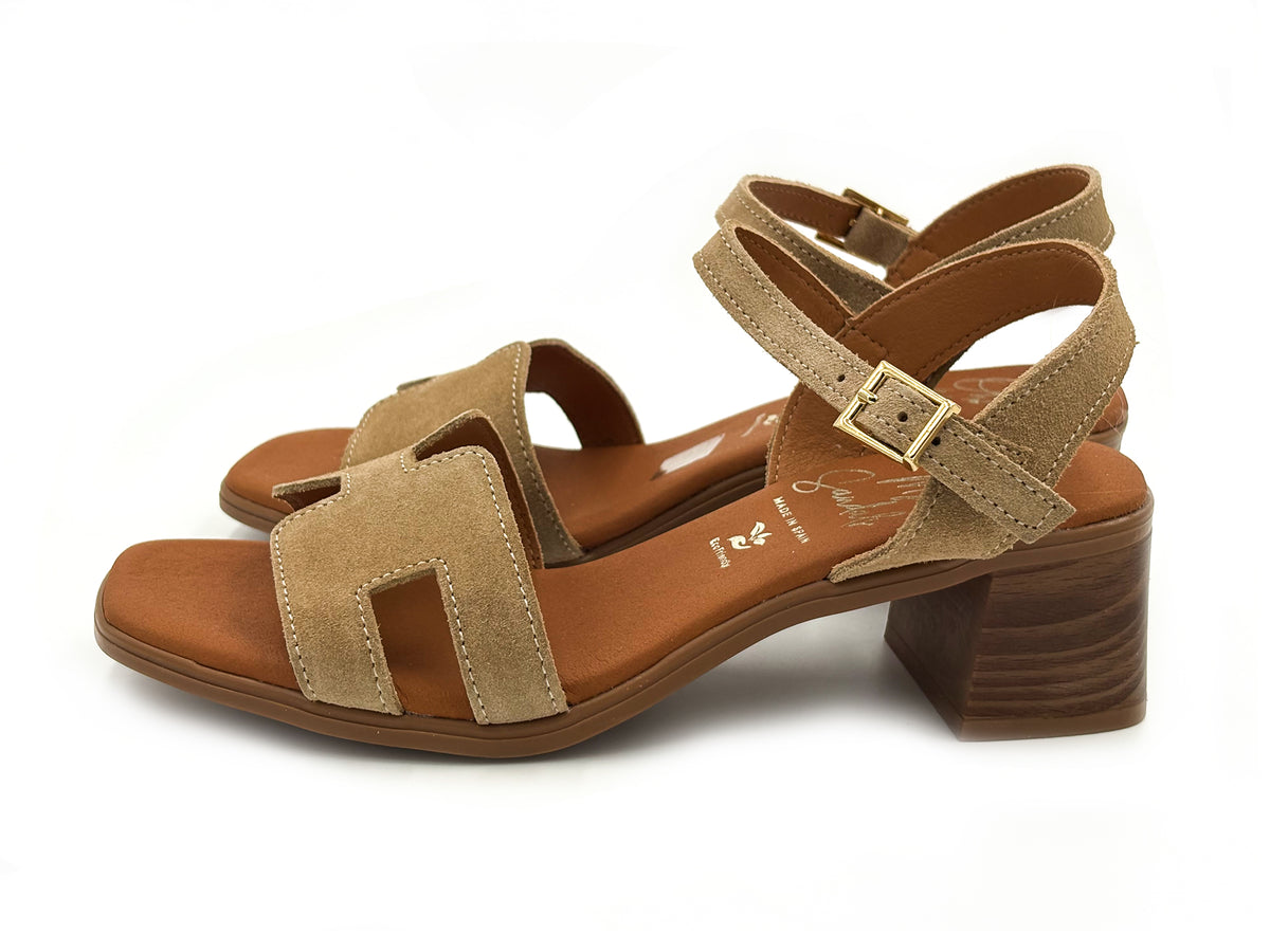 OH MY SANDALS 5901 Sandalia Piel Serraje Arena Hebilla Mujer