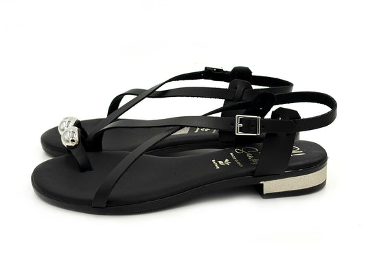 OH MY SANDALS 5863 Sandalia Esclava Piel Negro Mujer
