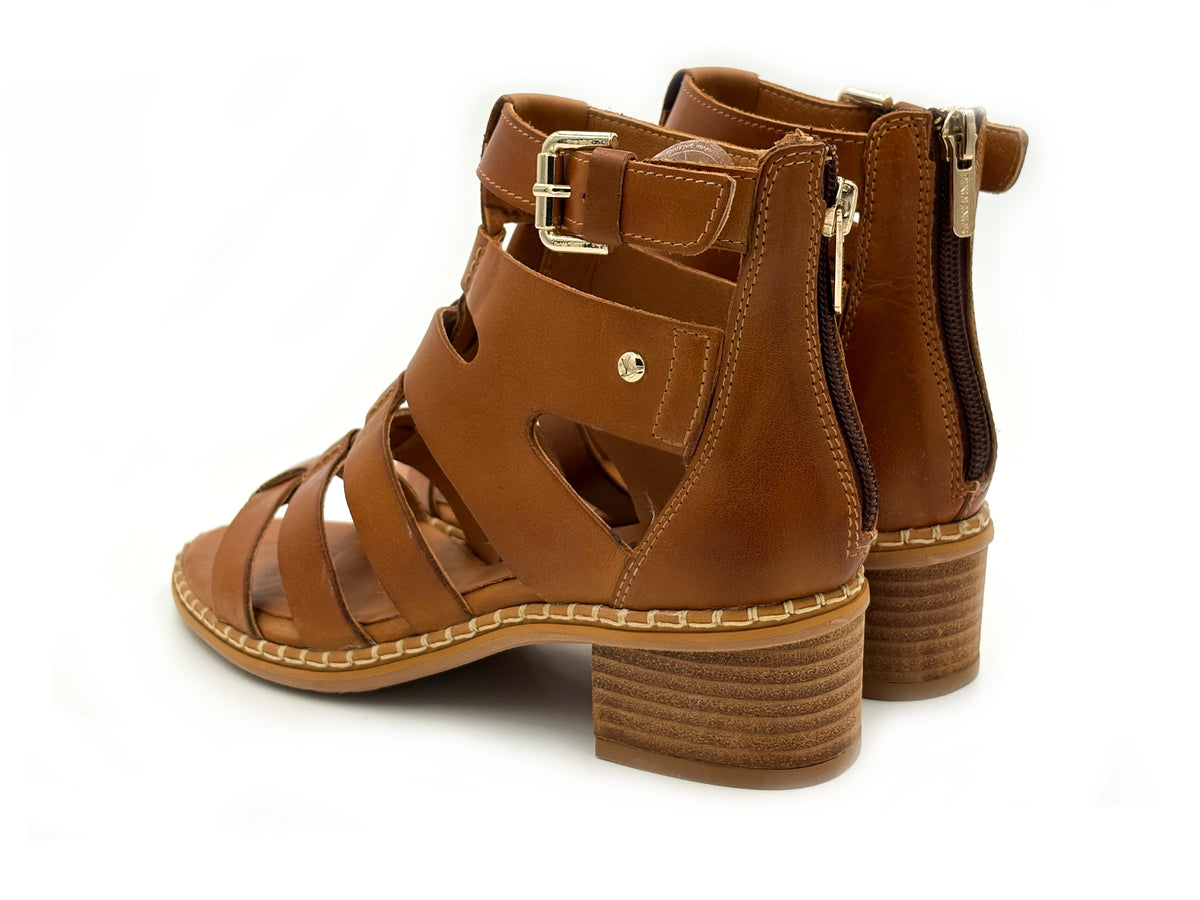 PIKOLINOS W3H-1823 BLANES Sandalia Romana Piel Brandy tacón 5 Mujer