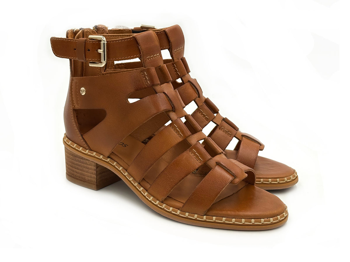 PIKOLINOS W3H-1823 BLANES Sandalia Romana Piel Brandy tacón 5 Mujer