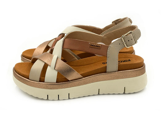 PIKOLINOS W4N-0650C1 PALMA Sandalia Piel Marfil Mujer