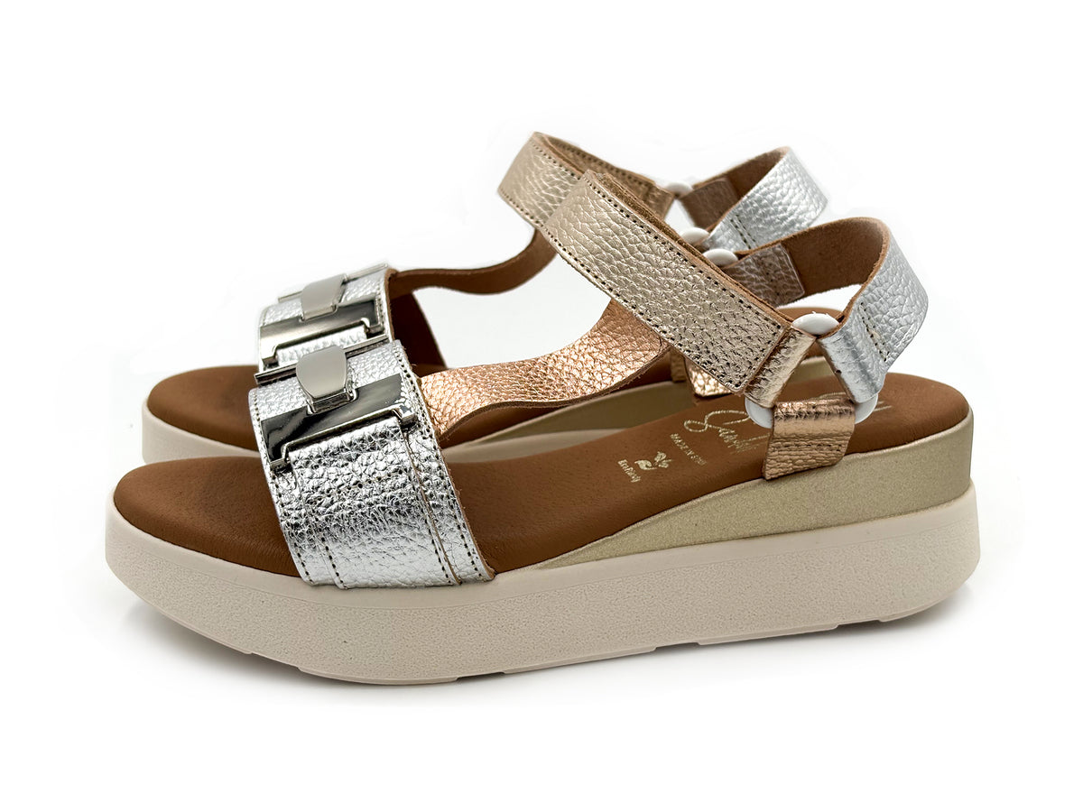 OH MY SANDALS 5961 Sandalia Piel ajustable Champan Mujer