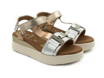 OH MY SANDALS 5961 Sandalia Piel ajustable Champan Mujer