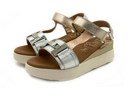 OH MY SANDALS 5961 Sandalia Piel ajustable Champan Mujer