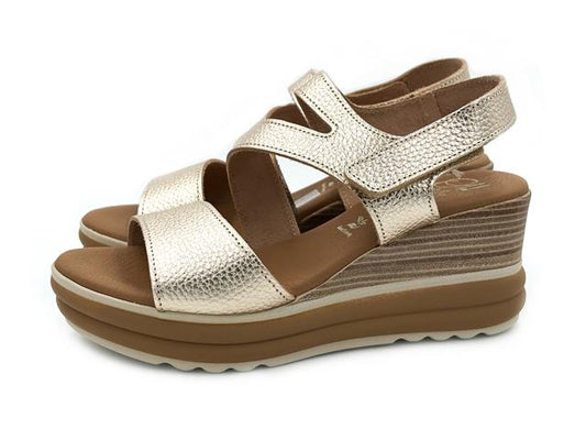 OH MY SANDALS 5990 Sandalia Piel Champan ajustable Mujer