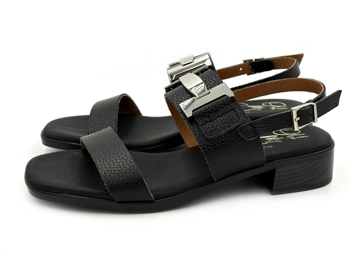 OH MY SANDALS 5892 Doya Negro adorno metalico empeine Piel Mujer