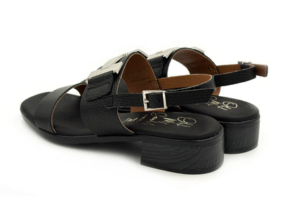 OH MY SANDALS 5892 Doya Negro adorno metalico empeine Piel Mujer
