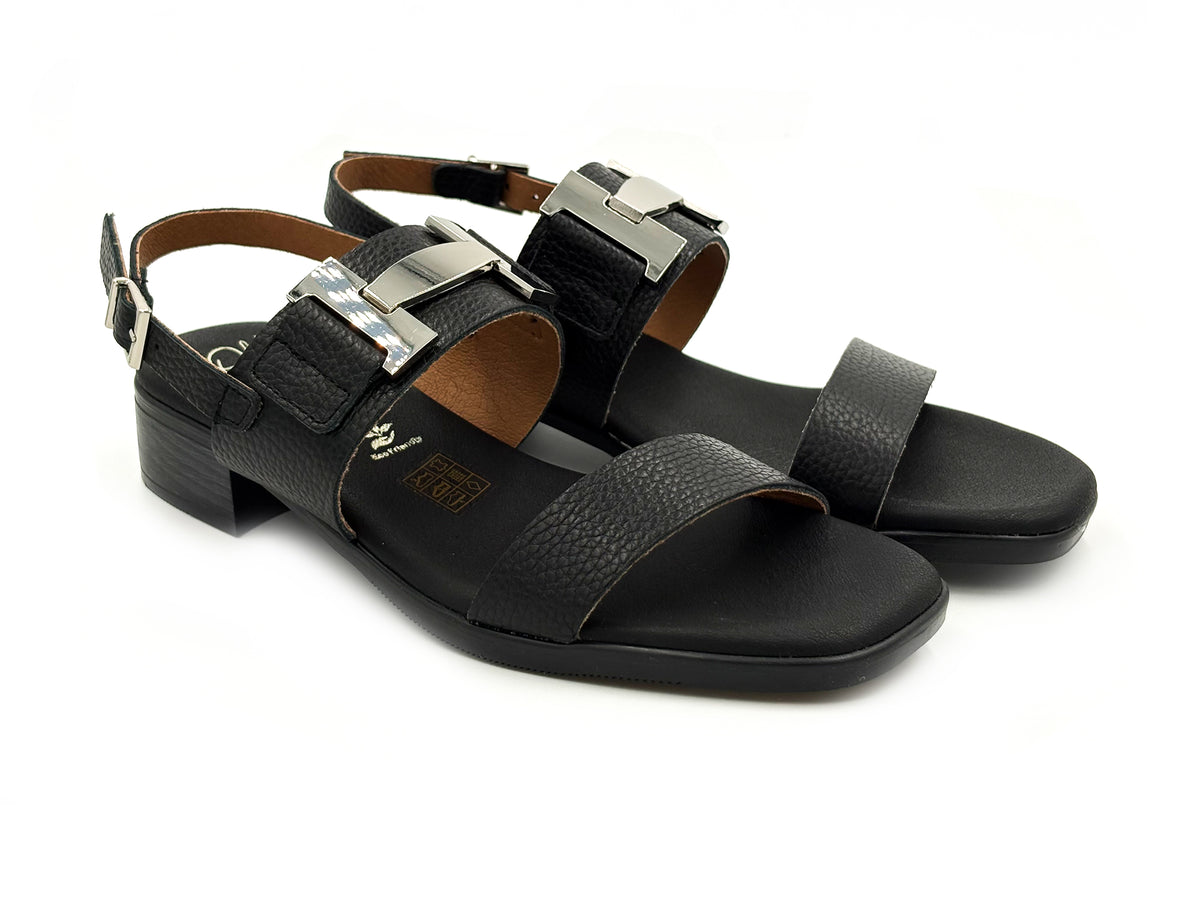 OH MY SANDALS 5892 Doya Negro adorno metalico empeine Piel Mujer