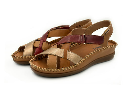 PIKOLINOS W8K-071C2 Cadaques Sandalia Cruzada Piel Almond Mujer