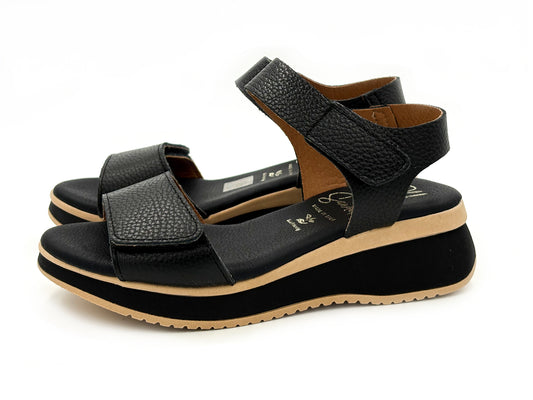 OH MY SANDALS 5942 Sandalia Piel Velcro Doya Negro Mujer