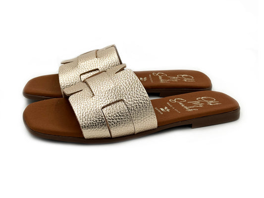 OH MY SANDALS 5800 Sandalia Zueco Piel doya Champan Mujer