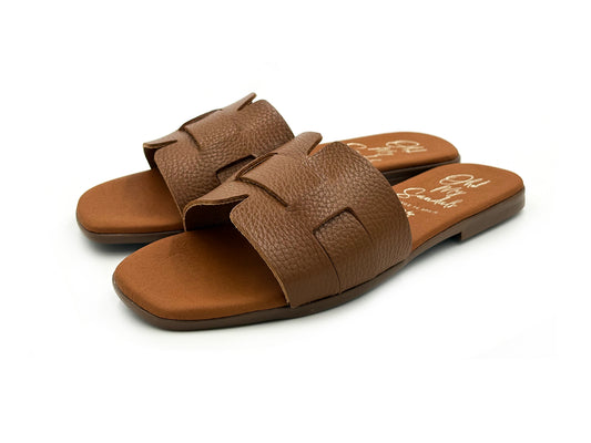 OH MY SANDALS 5800 Sandalia Zueco Piel doya Roble Mujer