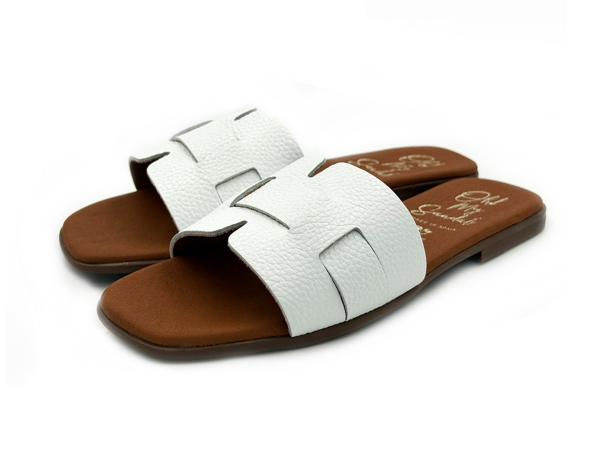 OH MY SANDALS 5800 Sandalia Zueco Piel doya Blanco Mujer