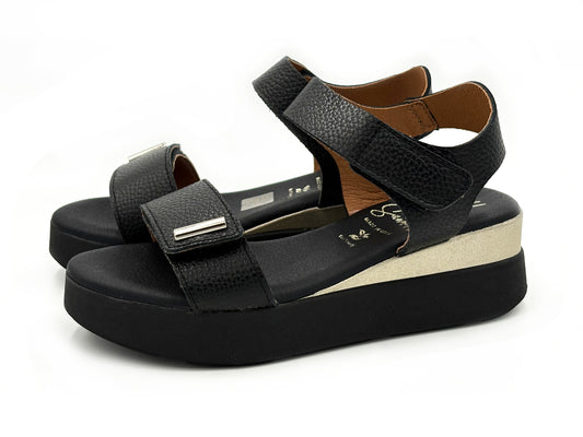 OH MY SANDALS 5965 Sandalia Ajustable Piel Negro Mujer