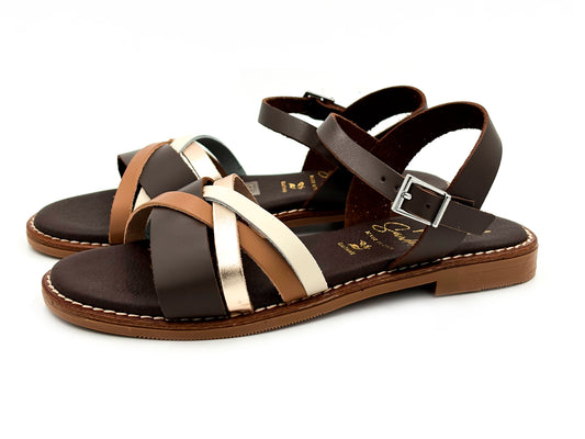 OH MY SANDALS 5834 Sandlia tiras Piel Marrón platino Mujer