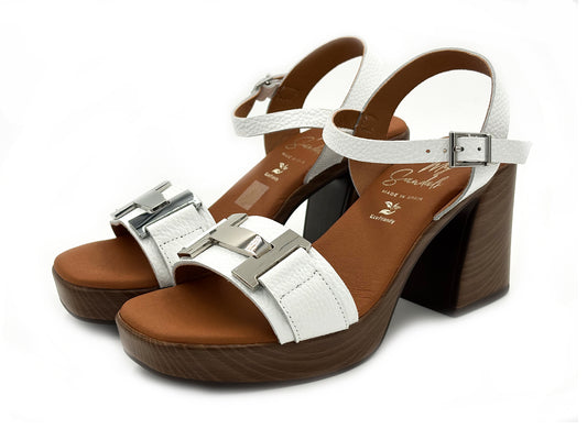 OH MY SANDALS 5931 Sandalia Tacón alto Piel blanco Mujer