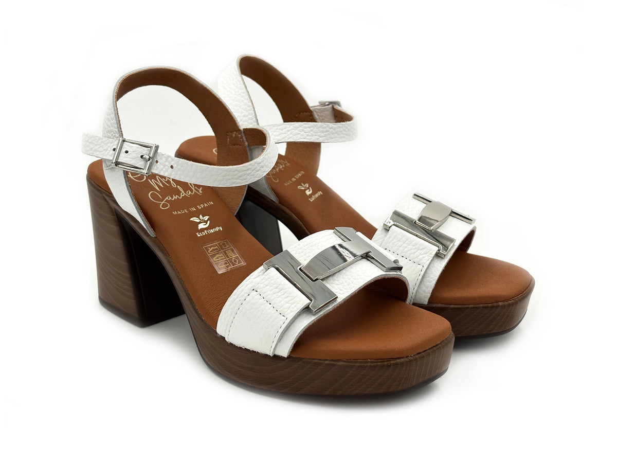 OH MY SANDALS 5931 Sandalia Tacón alto Piel blanco Mujer