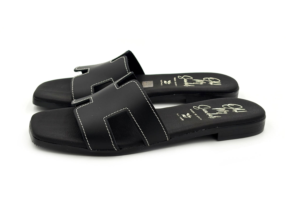 OH MY SANDALS 5810 Zueco Piel Negro Mujer