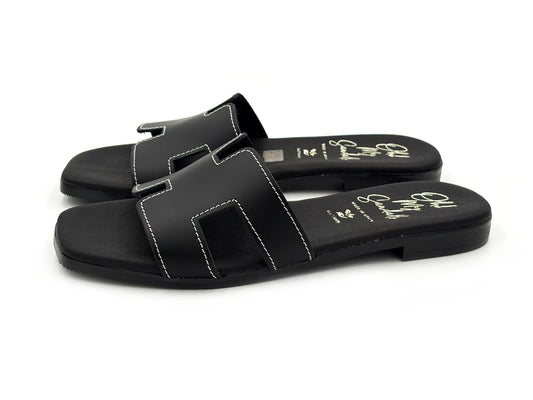 OH MY SANDALS 5810 Zueco Piel Negro Mujer