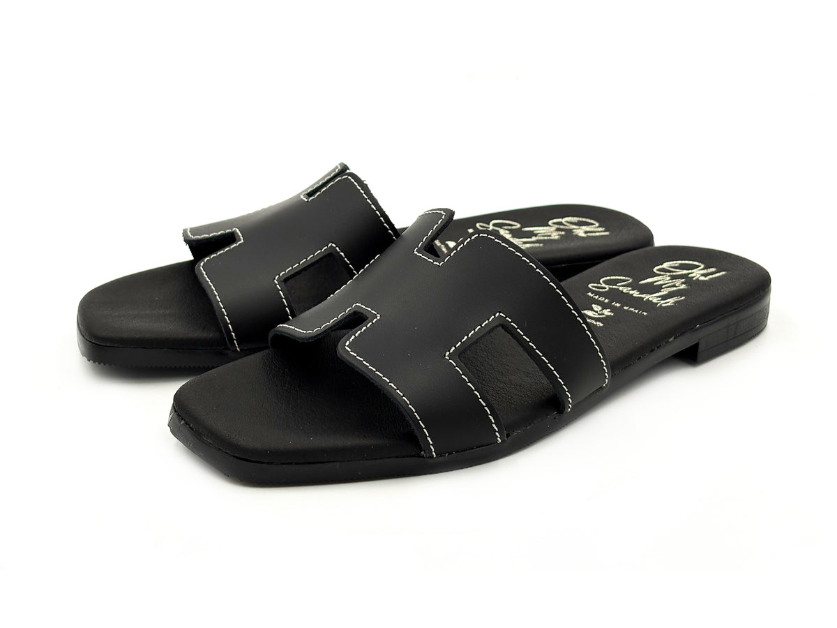 OH MY SANDALS 5810 Zueco Piel Negro Mujer